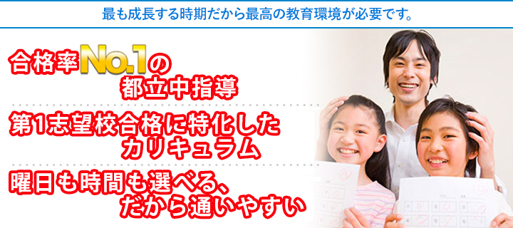 都立合格実績No.1の合格ノウハウ　+30点のテスト対策　通いやすい授業料